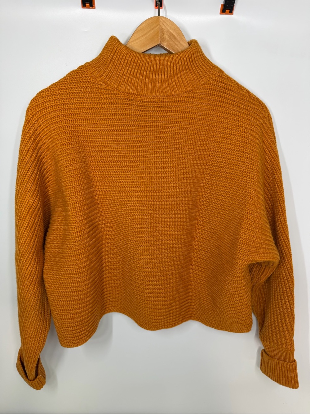 Gianni Bini Mustard Orange Oversized Turtleneck Sweater Small
